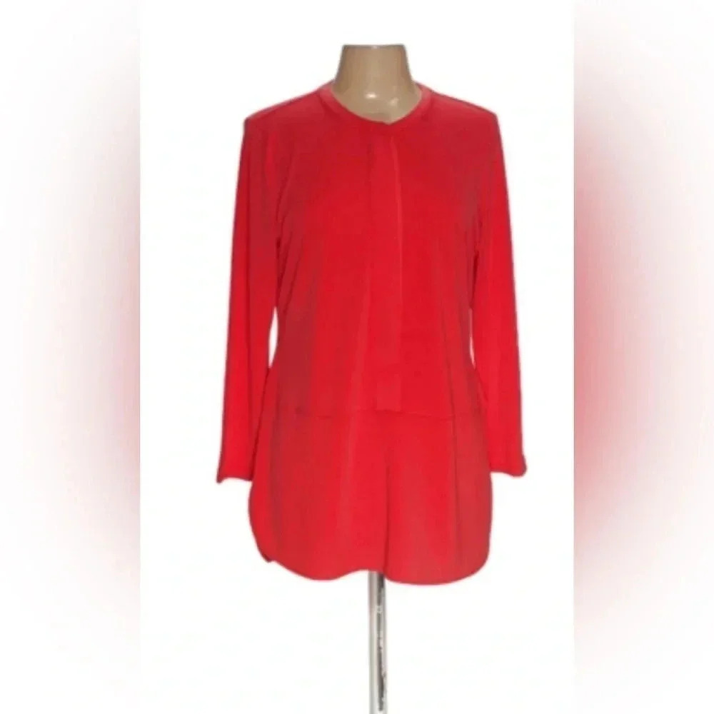 Ralph Lauren plus size 1X orange 3/4 quarter button down long sleeve top